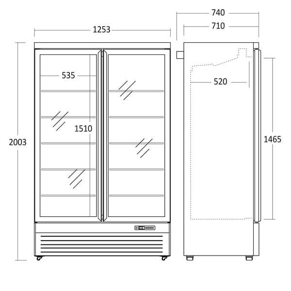 Szafa chłodnicza przeszklona dwudrzwiowa DC1080BB